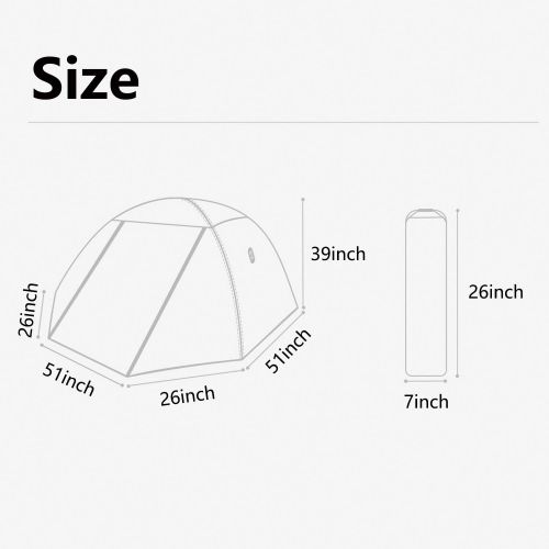  Backpacking Tent, Zenph 2 Person Ultralight Waterproof Camping Tent, Two Doors Easy Setup 4 Season Tent for Outdoor, Hiking Mountaineering