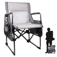 Zenree Heavy Duty Camping Folding Directors Chair Outdoor, Portable New Age Outdoor Sports Chairs, Traveling & Hiking Leisure Seat with Breathable Mesh Wide Seat & Big Side Basket