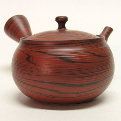  ZentealifeCom Japanese Teapot Kyusu / tokoname Kiln / pottery studio Tosen / Obi-ami (red black)