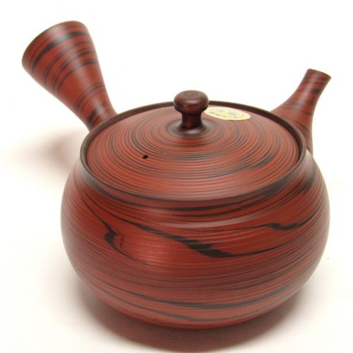  ZentealifeCom Japanese Teapot Kyusu / tokoname Kiln / pottery studio Tosen / Obi-ami (red black)