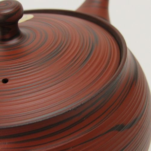  ZentealifeCom Japanese Teapot Kyusu / tokoname Kiln / pottery studio Tosen / Obi-ami (red black)