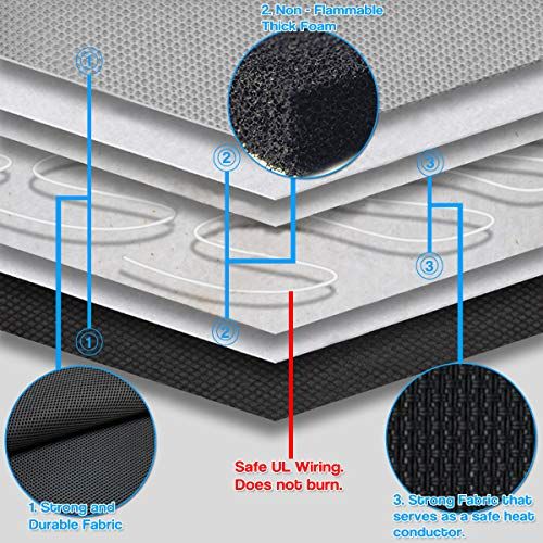  Zento Deals Car Heated Seat Cover Cushion Hot Warmer - 2-Piece Set 12V Heating Warmer Pad Hot Gray Cover Perfect for Cold Weather and Winter Driving- New Upgraded Version for 2019,