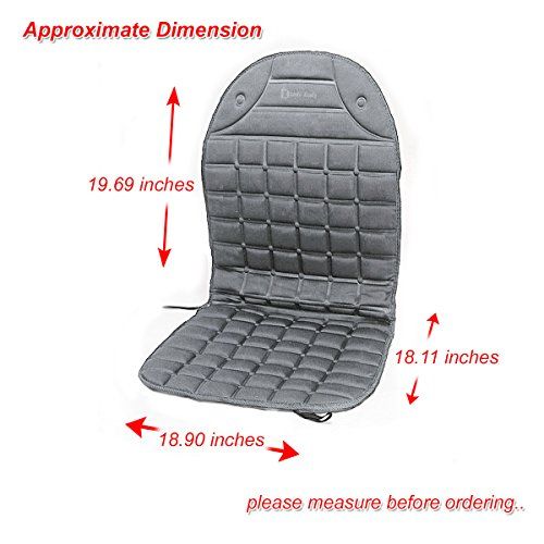  Zento Deals Car Heated Seat Cover Cushion Hot Warmer - 2-Piece Set 12V Heating Warmer Pad Hot Gray Cover Perfect for Cold Weather and Winter Driving