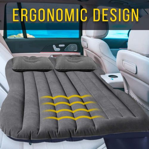  Truck and Car Air Mattress - Zento Deals Backseat Bed for Car - Premium Quality Portable Car Mattress with 2 Pillows Universal fit - Car Inflatable Mattress