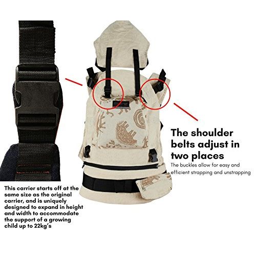  Zentraedi African Baby Carrier, All-in-One Ergonomic Toddler and Infant Carrier, New Born Essential Baby Gear, Organic Hemp Greige (Age: 0-48 Months, 4 Years, 7-45 Pounds), (Carrier Weight: