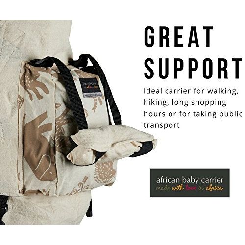  Zentraedi African Baby Carrier, All-in-One Ergonomic Toddler and Infant Carrier, New Born Essential Baby Gear, Organic Hemp Greige (Age: 0-48 Months, 4 Years, 7-45 Pounds), (Carrier Weight: