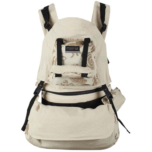  Zentraedi African Baby Carrier, All-in-One Ergonomic Toddler and Infant Carrier, New Born Essential Baby Gear, Organic Hemp Greige (Age: 0-48 Months, 4 Years, 7-45 Pounds), (Carrier Weight: