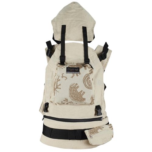  Zentraedi African Baby Carrier, All-in-One Ergonomic Toddler and Infant Carrier, New Born Essential Baby Gear, Organic Hemp Greige (Age: 0-48 Months, 4 Years, 7-45 Pounds), (Carrier Weight: