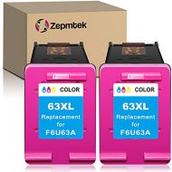 ZepmTek Remanufactured Ink Cartridge Replacement for HP 63XL 63 XL Used with OfficeJet 3830 5252 4650 5258 4655 4652 5255 5200 Envy 4520 4510 DeskJet 3636 1111 3630 1112 3637 Print