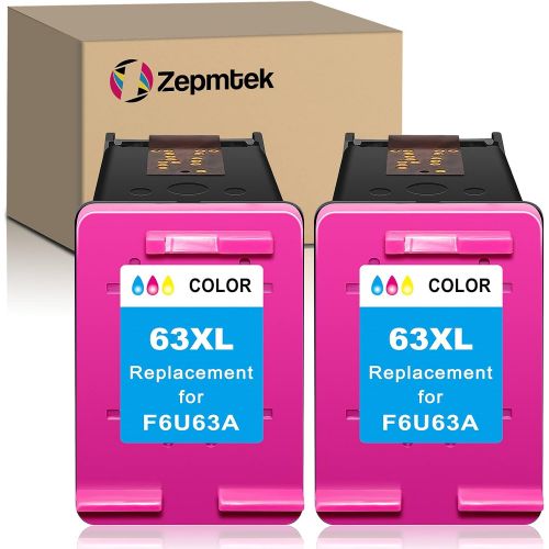  ZepmTek Remanufactured Ink Cartridge Replacement for HP 63XL 63 XL Used with OfficeJet 3830 5252 4650 5258 4655 4652 5255 5200 Envy 4520 4510 DeskJet 3636 1111 3630 1112 3637 Print