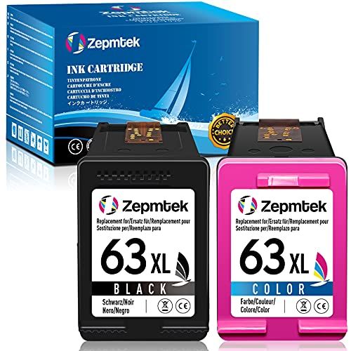  ZepmTek Remanufactured Ink Cartridge Replacement for HP 63XL 63 XL Used with OfficeJet 3830 5252 4650 5258 4655 4652 5255 5200 Envy 4520 4510 DeskJet 3636 1111 3630 1112 Printer (1