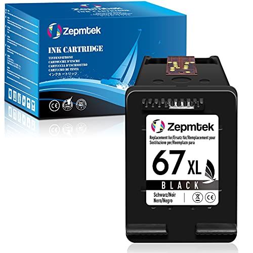  ZepmTek Remanufactured Ink Cartridge Replacement for HP 67XL 67 XL Used with DeskJet 2700 2752 2755 2710 2722 Plus 4100 4152 4155 4140 Pro 6400 6452 6455 Envy 6000 6055 6022 6020 6