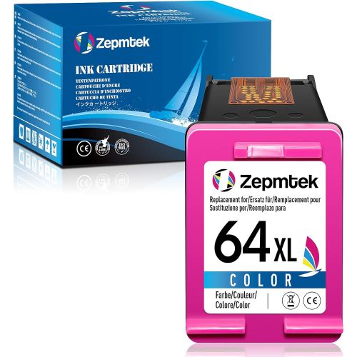  ZepmTek Remanufactured Ink Cartridge Replacement for HP 64XL 64 XL（1 Tri-color）Used with Envy Photo 7800 7858 7155 7855 6255 7100 6252 7158 7164 6222 7120 7130 7100 Tango X Smart H