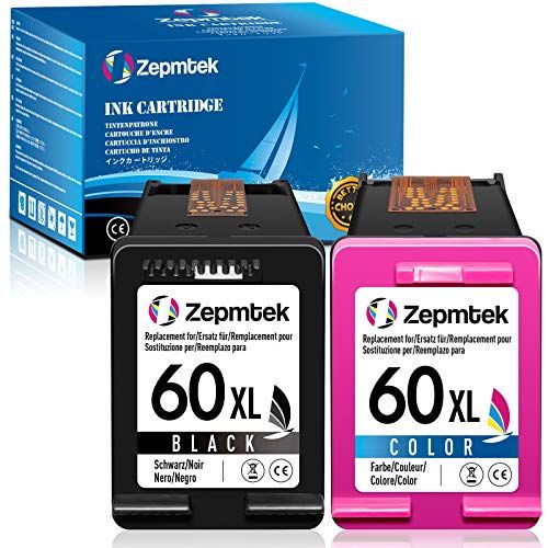  ZepmTek Remanufactured Ink Cartridge Replacement for HP 60XL 60 XL Used with PhotoSmart C4700 C4795 C4600 D110a Envy 120 100 114 DeskJet F4235 F4580 F4400 F2430 F4440 Printer (1 Bl