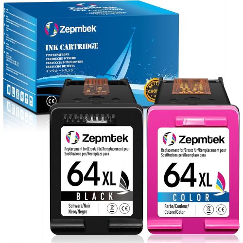  ZepmTek Remanufactured Ink Cartridge Replacement for HP 64XL 64 XL Used with Envy Photo 7800 7858 7155 7855 6255 7100 5542 6252 7158 7130 7164 6222 7134 Tango Smart Home Printer (1