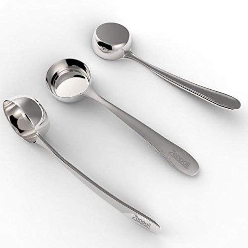  Zeppoli Coffee Scoop - 1.5 Tablespoon Exact - Stainless Steel Measuring Spoon - Great for Measuring Coffee, Protein Powder, Spices and More - Perfect for Coffee Enthusiasts