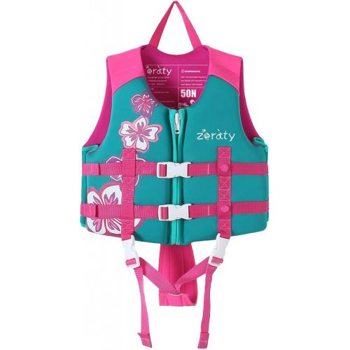  Zeraty Kids Swim Vest Life Jacket Swimming Aid for Toddlers with Arm Bands Floatation Sleeves Age 1-9 Years/22-50Lbs