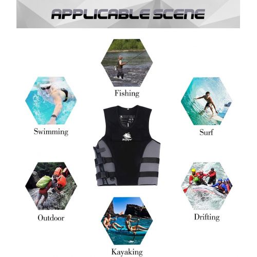  Zeraty Life Jacket Adult Impact Vest for Outdoor Floating Swimming Ski|CE Proof 50N