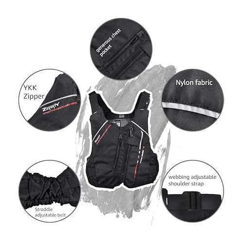  Zeraty Adult Swim Vest Buoyancy Jacket Men Women Snorkel Vest PFD for Swimming, Snorkeling, Kayaking, Paddle Boating and Other Low Impact Water Sports