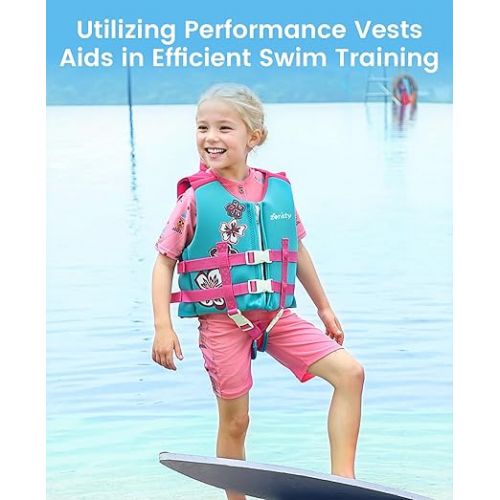  Zeraty Toddler Swim Vest Neoprene Kids Float Jacket Swimming Aid for Children with Adjustable Safety Strap Age 1-9+ Years/22-88Lbs