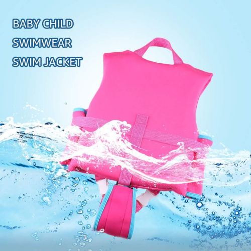  Zeraty Life Jacket for Kids Children Swim Vest Boys Girls Float Vest Swimming Aid Neoprene Buoyancy Jacket Learn-to-Swim 1-9 Years/Pink