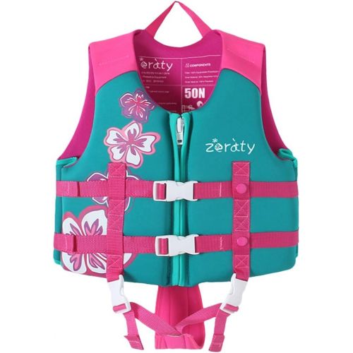  Zeraty Kids Swim Vest Life Jacket Flotation Swimming Aid for Toddlers with Adjustable Safety Strap Age 1-9 Years/22-50Lbs