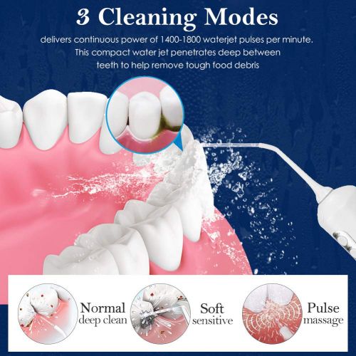  [아마존 핫딜] [아마존핫딜]Zerhunt Cordless Water Flosser Teeth Cleaner, [NEWEST 2019] High Plus Rechargable Portable Oral Irrigator For Travel, Braces & Bridges Care，IPX7 Waterproof With 6 Interchangeable Jet Tips