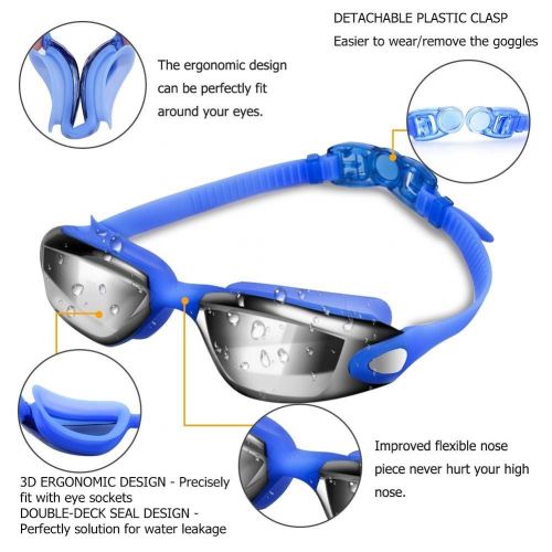  [아마존 핫딜]  [아마존핫딜]Zerhunt Schwimmbrillen fuer Erwachsene Kinder, Schwimmbrille mit Antibeschlag und UV Schutz, Ohrstoepsel & Nasenklammern mitgeliefert, fuer Manner Frauen Madchen Jungen