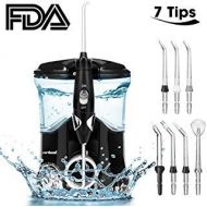 Zerhunt Water Flosser Teeth Cleaner, High Frequency Pulsed Dental Electric Waterpic Adjustable 10 Pressure Water Pic with 7 Interchangeable Nozzles For Braces, Implants, Bridges,600ML Larg