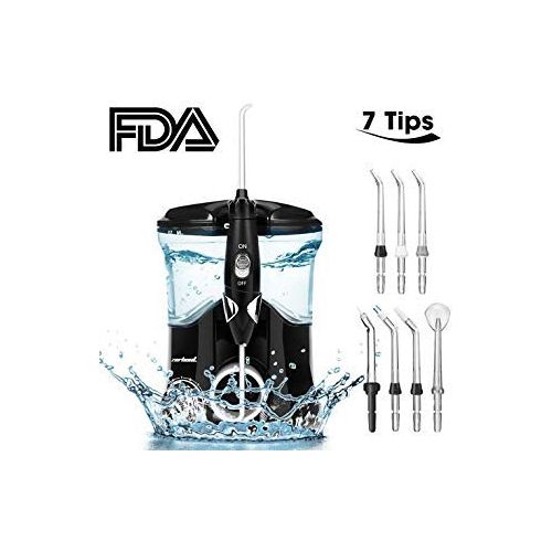  Zerhunt Water Flosser Teeth Cleaner, High Frequency Pulsed Dental Electric Waterpic Adjustable 10 Pressure Water Pic with 7 Interchangeable Nozzles For Braces, Implants, Bridges,600ML Larg