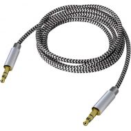 3.5mm Stereo Audio Cable Extension Male to Male Nylon Braided 10ft/3m Zerist Tangle-Free AUX Cable for Headphones, iPods, iPhones, iPads, Home/Car Stereos and More (Black)