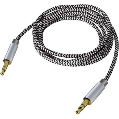  3.5mm Stereo Audio Cable Extension Male to Male Nylon Braided 10ft/3m Zerist Tangle-Free AUX Cable for Headphones, iPods, iPhones, iPads, Home/Car Stereos and More (Black)