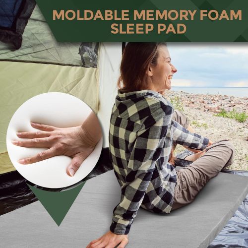  [아마존베스트]Zermatte Roll Up Memory Foam Mattress | Portable Folding Sleep Mat, Pad & Topper for Floor, Bed Frame or Camping Cot with Waterproof Cover, Travel Bag w/Straps, Eye Mask & Ear Plug