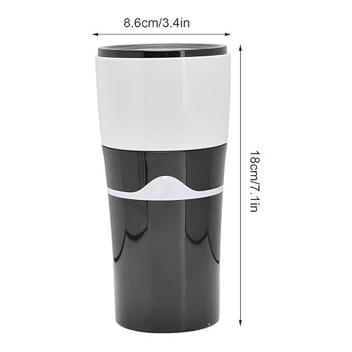  Zerodis Portable Drip Coffee Maker, 450ML Travelling Drip Coffee Machine Office Camping Hot and Cold Brew Coffee Makers for K Cup Capsules(Black and white)