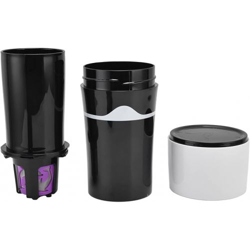  Zerodis Portable Drip Coffee Maker, 450ML Travelling Drip Coffee Machine Office Camping Hot and Cold Brew Coffee Makers for K Cup Capsules(Black and white)