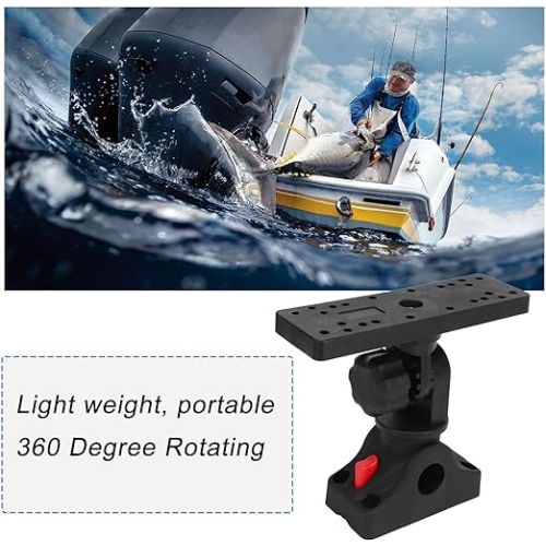  Zerodis Fish Finder Mount, Fish Finder Mount, Fish Finder Base Mount Set, Fish Finder Mount, Fish Finder Stand, GPS, 360 Degree Rotation, Nylon, Stainless Steel, Easy to Install