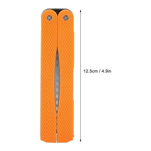  Double Sided Diafold Sharpener, Fine/Coarse Diamond Sharpening Stone, 400/600 Grit Foldable Knife Sharpener Gritstone Whetstone non-slip Handheld (Black)(Orange)