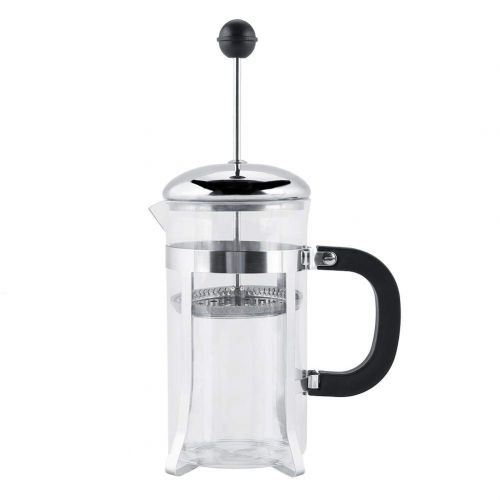  Zerodis Transparent Stainless Steel Coffee Pot with Handle Home Office 600 ml