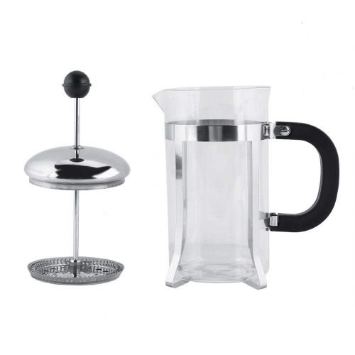  Zerodis Transparent Stainless Steel Coffee Pot with Handle Home Office 600 ml