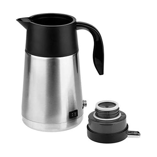  Zerodis Isolierkanne Thermoskanne Tragbare 1300 ml 12/24 V Reise Auto Lkw Wasserkocher Schnell Kochen mit Zigarettenanzuender Fuse fuer Tee Kaffee trinken(24V)