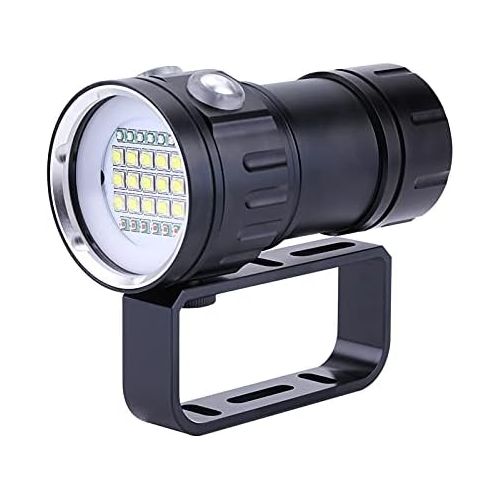  Zerodis Taucherlampe, IPX8Wasserdichte 18.000LM 500m Bright Perlen Submarine Unterwasser Tauchen 80m Taschenlampe Beleuchtung Lampe Handheld Video Fotografie Taschenlampe mit Griff Hal