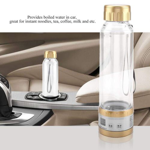  Zerodis 12V / 24V 280ml Auto Wasserkocher 75W Reise Auto Wasserkocher Trinkbecher Zigarette Faltart Temperatur einstellbar Wasser kochen Instantnudeln Tee Kaffee Milch einweichen(Gold)