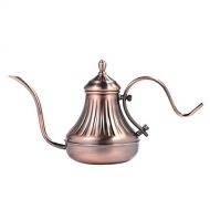 Zerodis Tee Kaffee Kessel Coffee Drip Kettle Edelstahl Teekanne Wasserkessel Gooseneck Kettle fuer per Hand aufgegossenen Filterkaffe(Bronze 450ml)