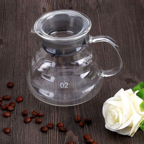  Zerodis Glaskaraffe Kaffeekanne glas Verdickte Glaskaffeekessel Hand Hand Tropf Kaffeemaschine Heat Resist Kaffee & Teekessel Glas Kaffee Dispenser