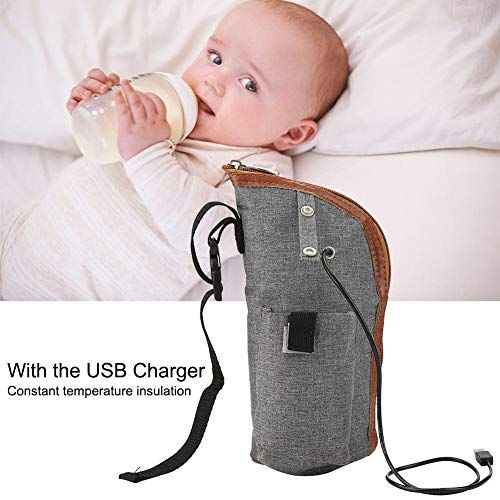  Zerodis USB Heizung Tragbare Babyflaschenwarmer Infant Fuetterung Becher Milchwarmer Beheizte Abdeckung Aufbewahrungstasche fuer Reise