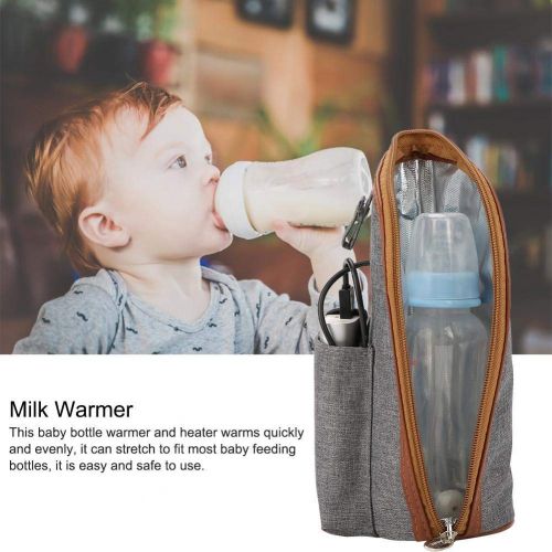  Zerodis USB Heizung Tragbare Babyflaschenwarmer Infant Fuetterung Becher Milchwarmer Beheizte Abdeckung Aufbewahrungstasche fuer Reise