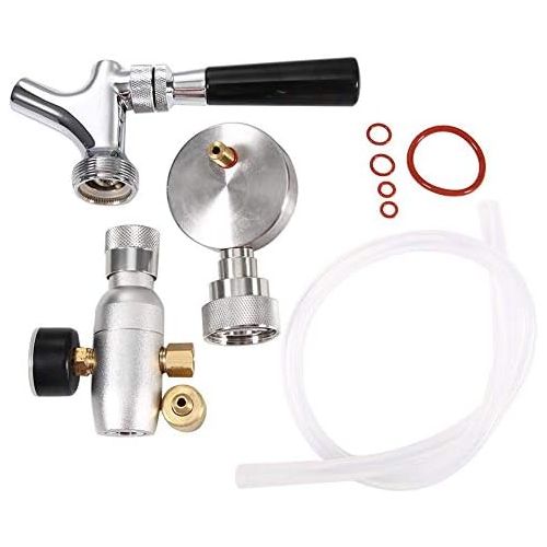  Zerodis CO2 Injektor Spears Tap Edelstahl Bier Spear Wasserhahn Dispenser Kit fuer 2L / 3.6L / 4L Mini Keg Beer Growler