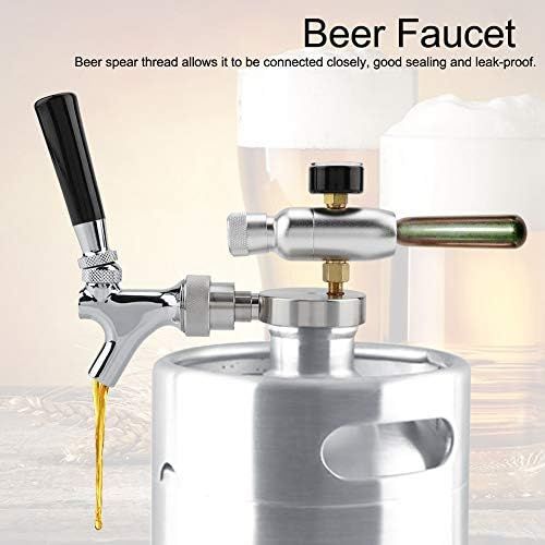  Zerodis CO2 Injektor Spears Tap Edelstahl Bier Spear Wasserhahn Dispenser Kit fuer 2L / 3.6L / 4L Mini Keg Beer Growler