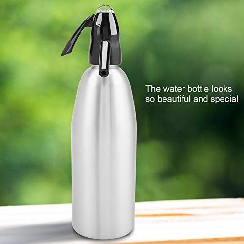  Zerodis 1 l Soda Siphon Flasche Professionelle Legierung Soda Siphon Kohlensaurehaltige Seltzer Wasserbereiter mit Druckregler fuer Saft Getranke Cocktail silber