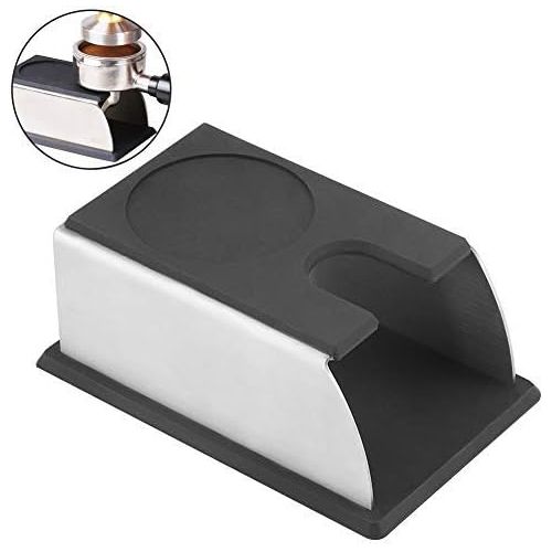  Zerodis Schwarze Kaffeetamper Basis Edelstahl rostfrei abnehmbar Kaffeepulver Maker Rack Espresso Kaffee Tamper Stander fuer Kaffeemaschine